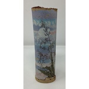 Alan Steinberg Pottery Landscape Vase Full Moon Tree Silhouette Ceramic Slag Art